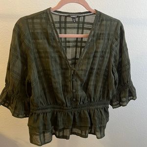 Express Green Peplum Blouse